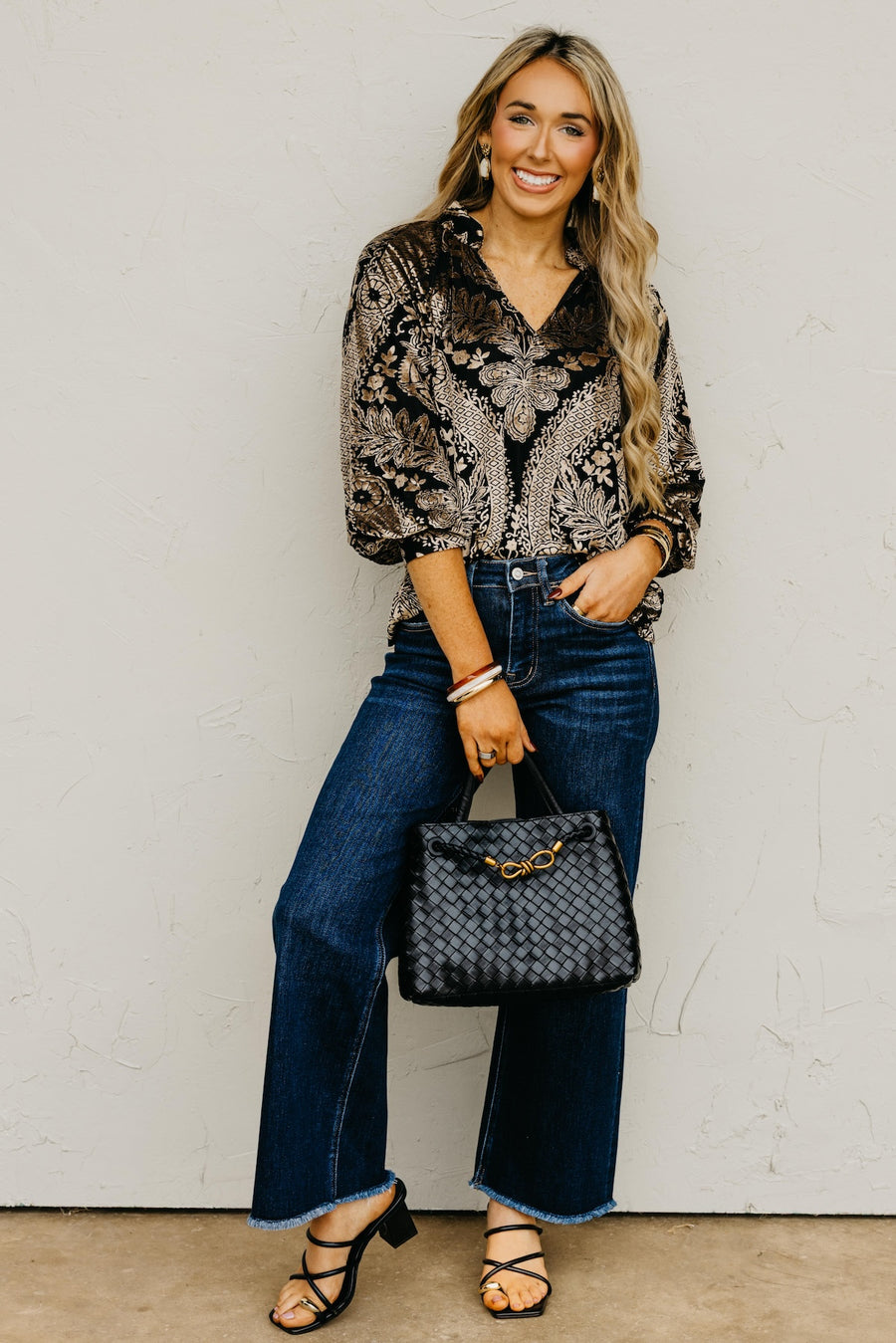 The Anderson Velvet Split Neck Top