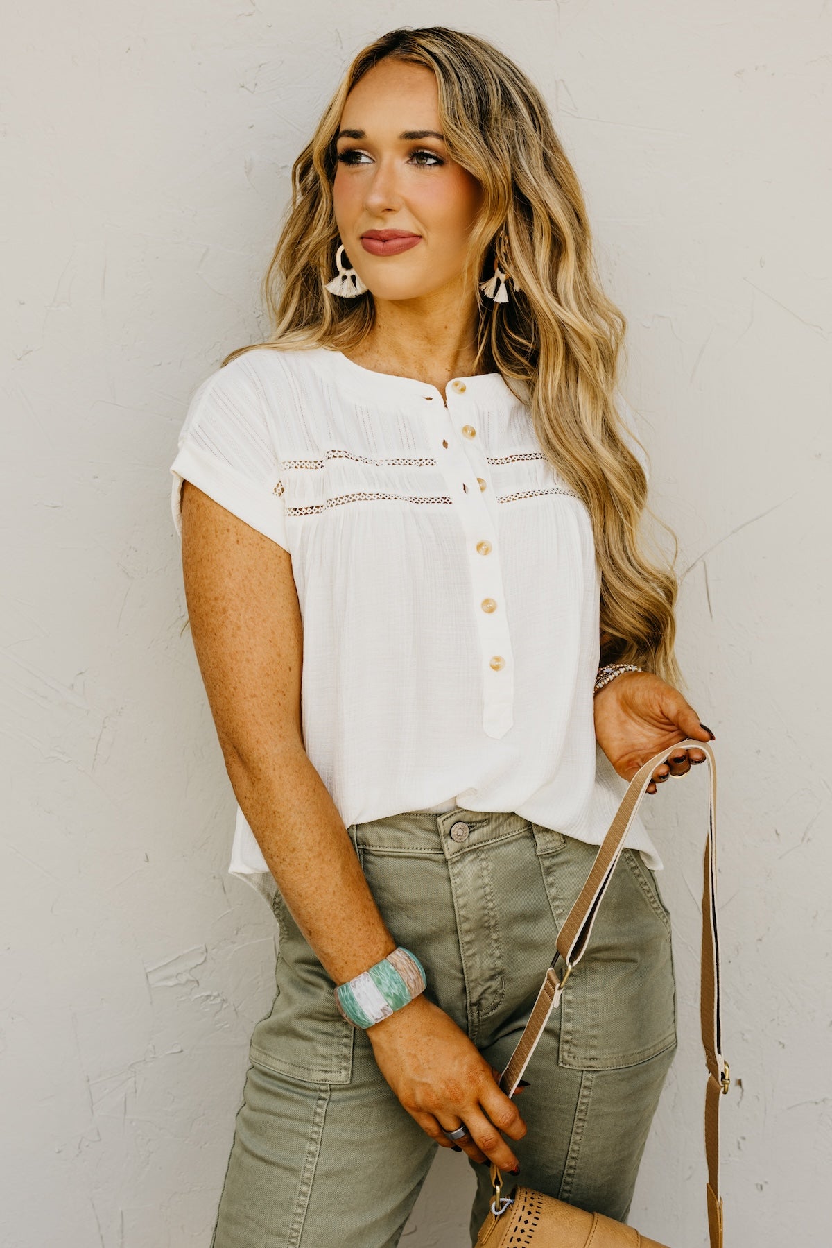 The Amirah Eyelet Trim Top