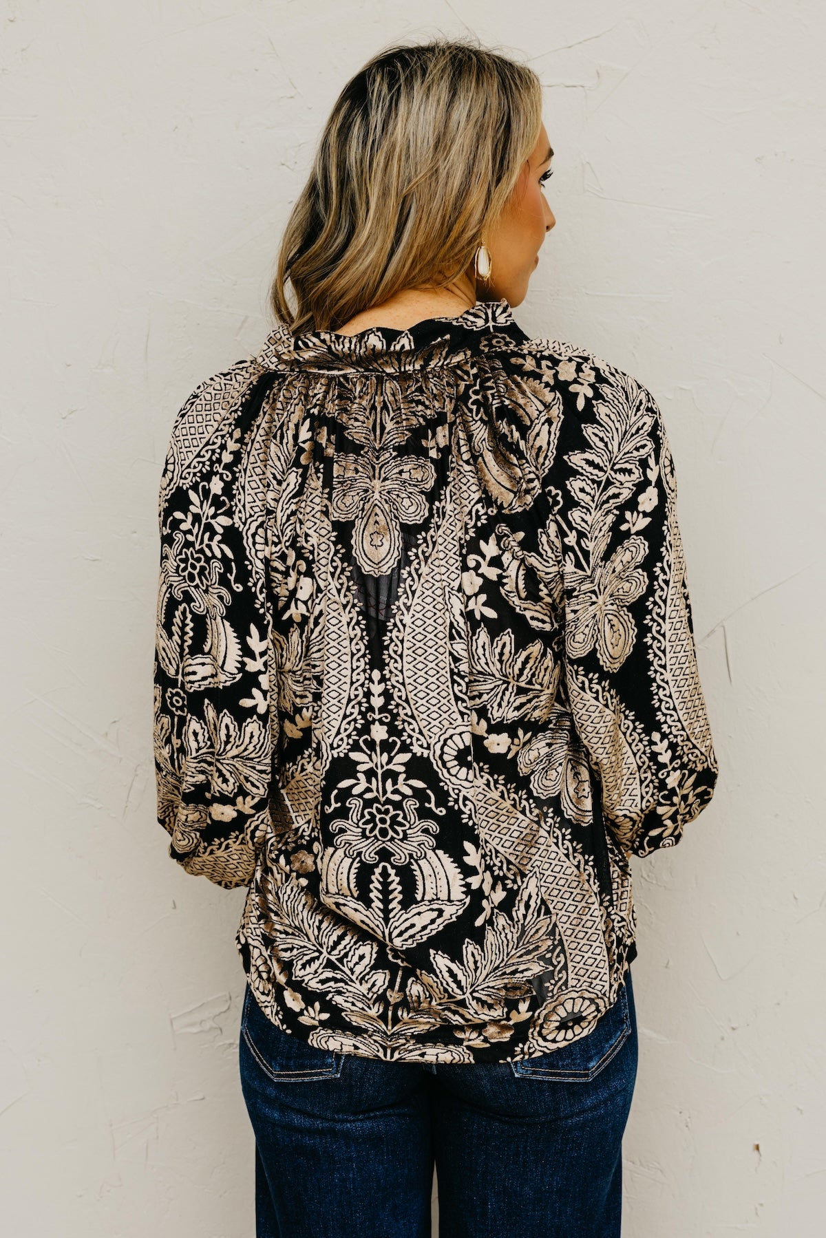 The Anderson Velvet Split Neck Top