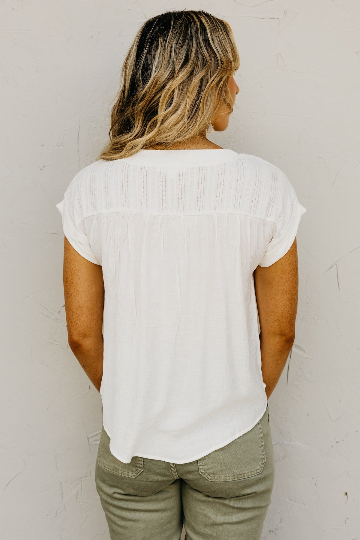 The Amirah Eyelet Trim Top