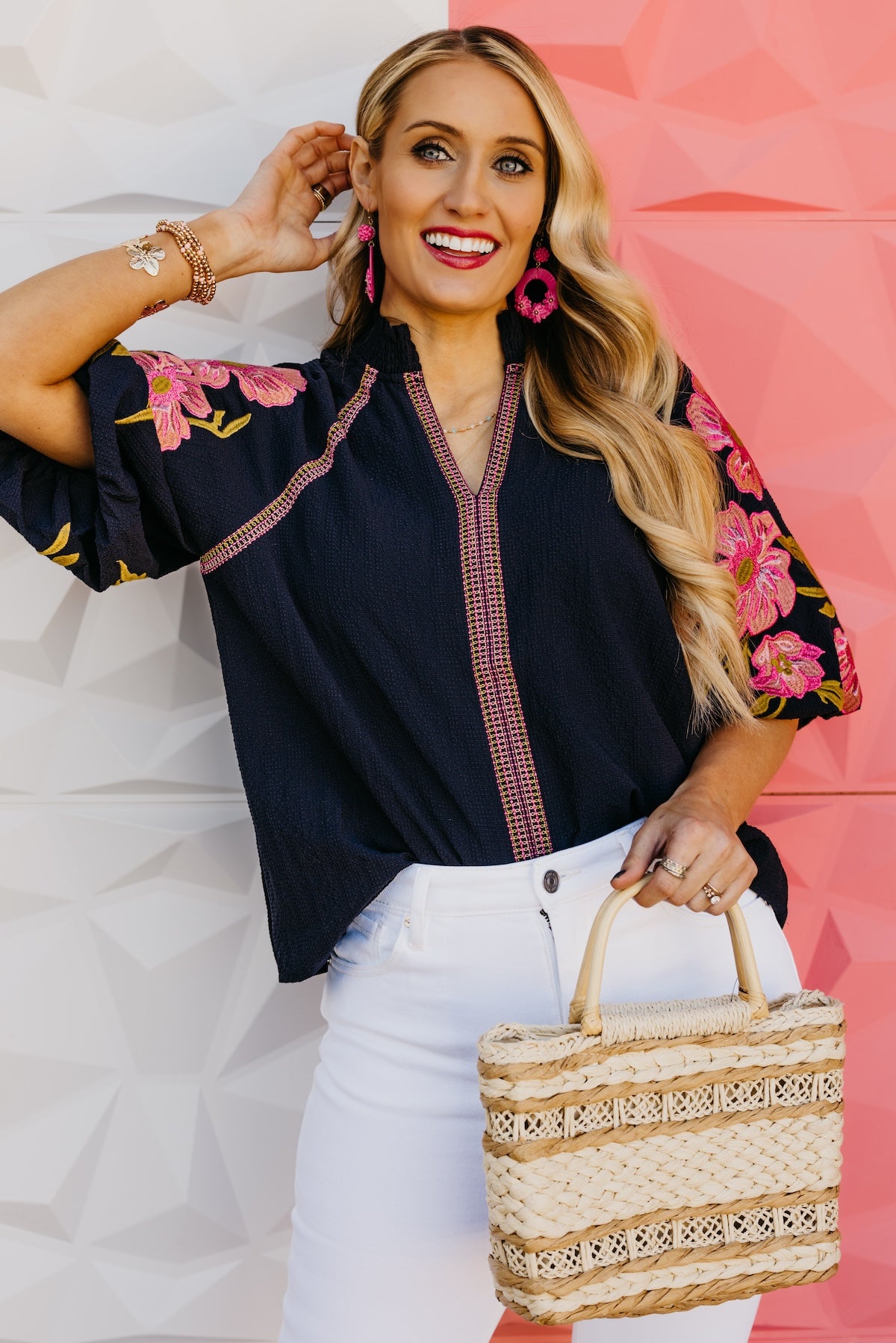 The Quinn Embroidered Puff Sleeve Top
