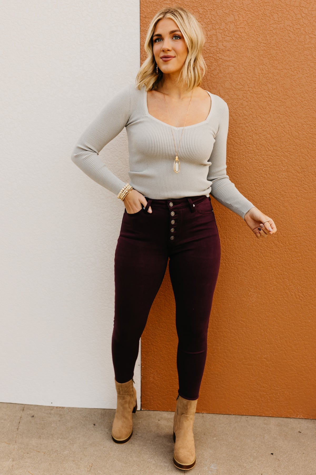 The Jacoby Sweatheart Neck Sweater Top  - FINAL SALE
