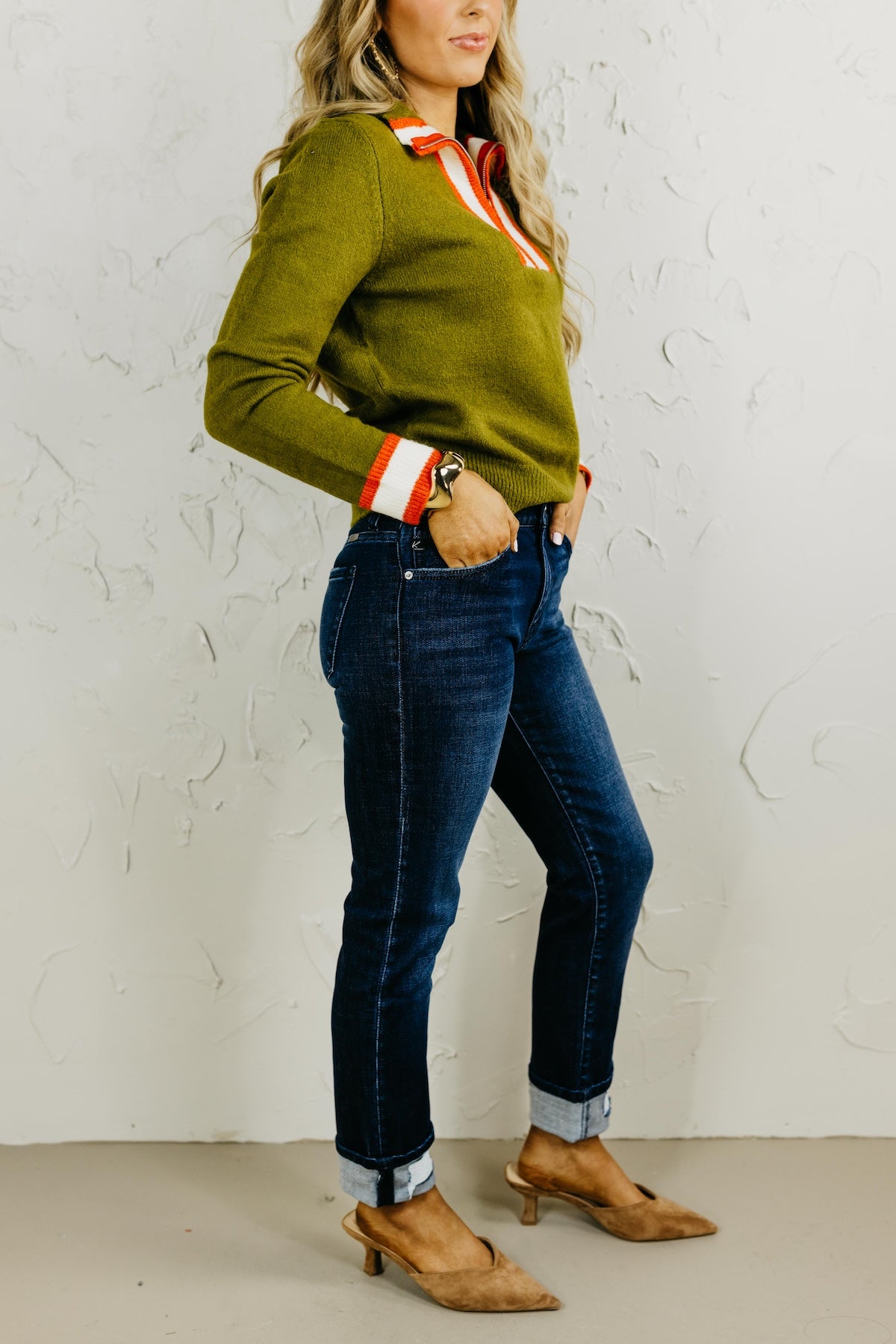 Kan Can Denim | Mid Rise Slim Straight Leg Denim