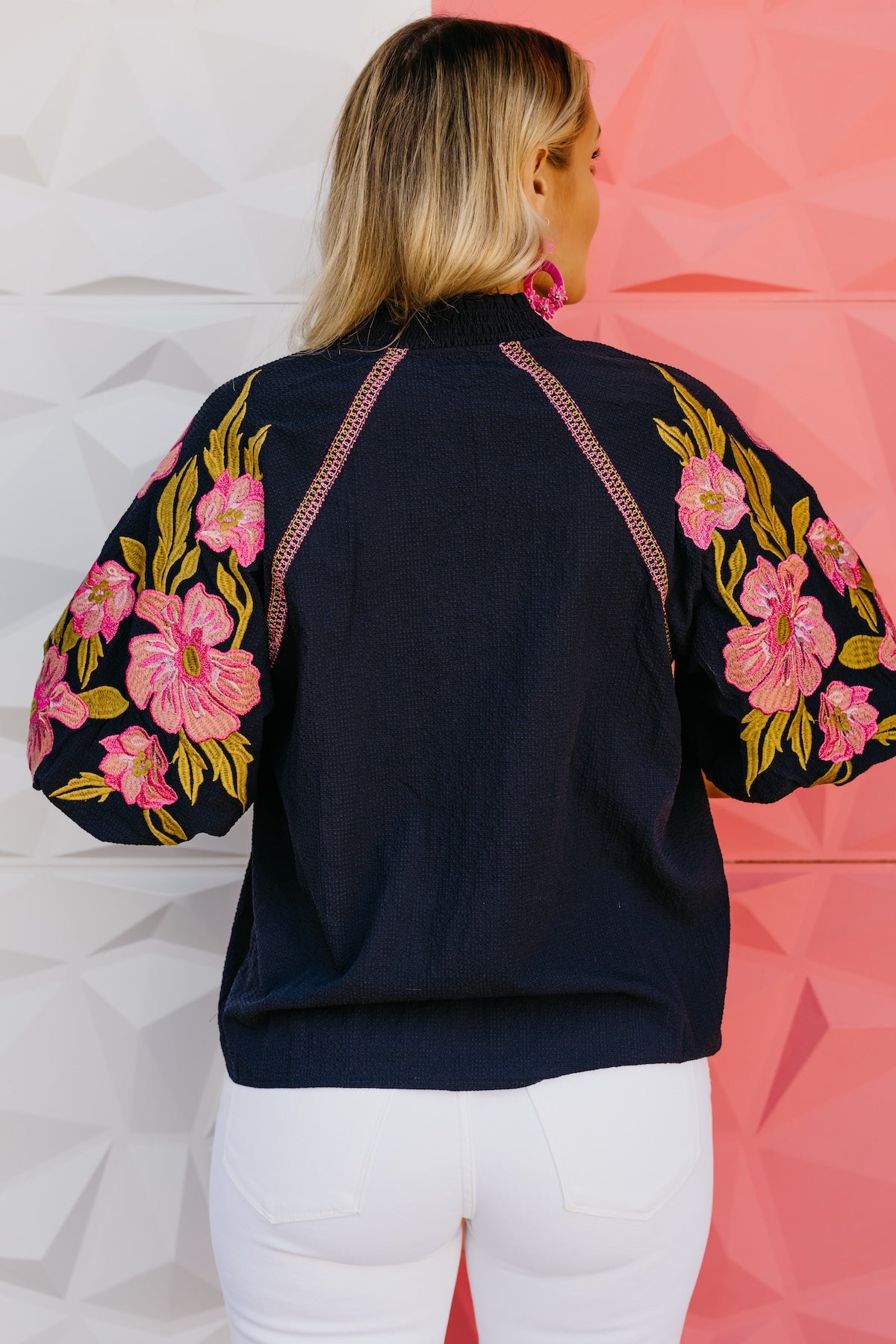 The Quinn Embroidered Puff Sleeve Top