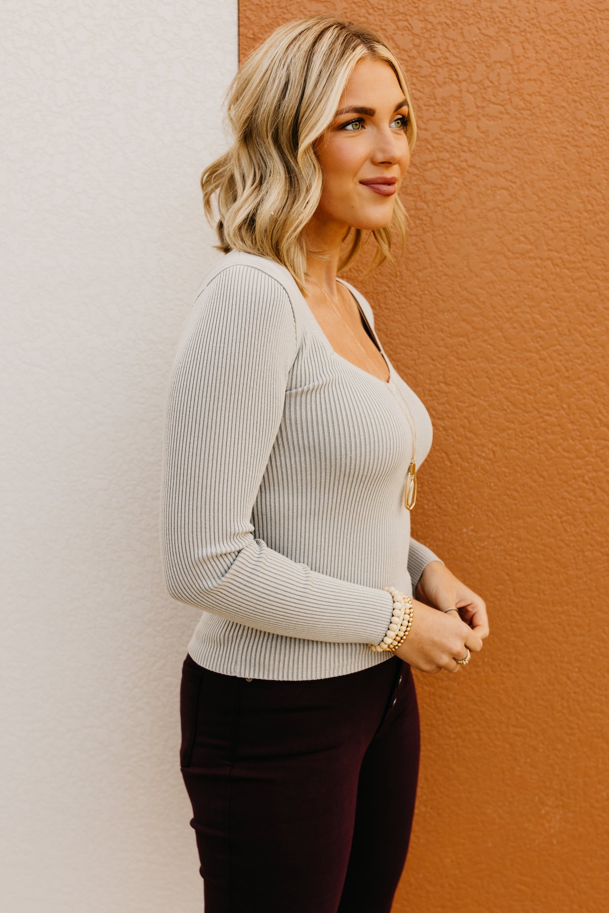 The Jacoby Sweatheart Neck Sweater Top  - FINAL SALE