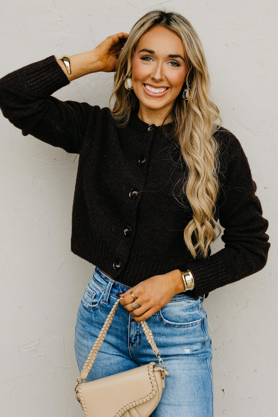 The Wesley Fuzzy Button Cardigan