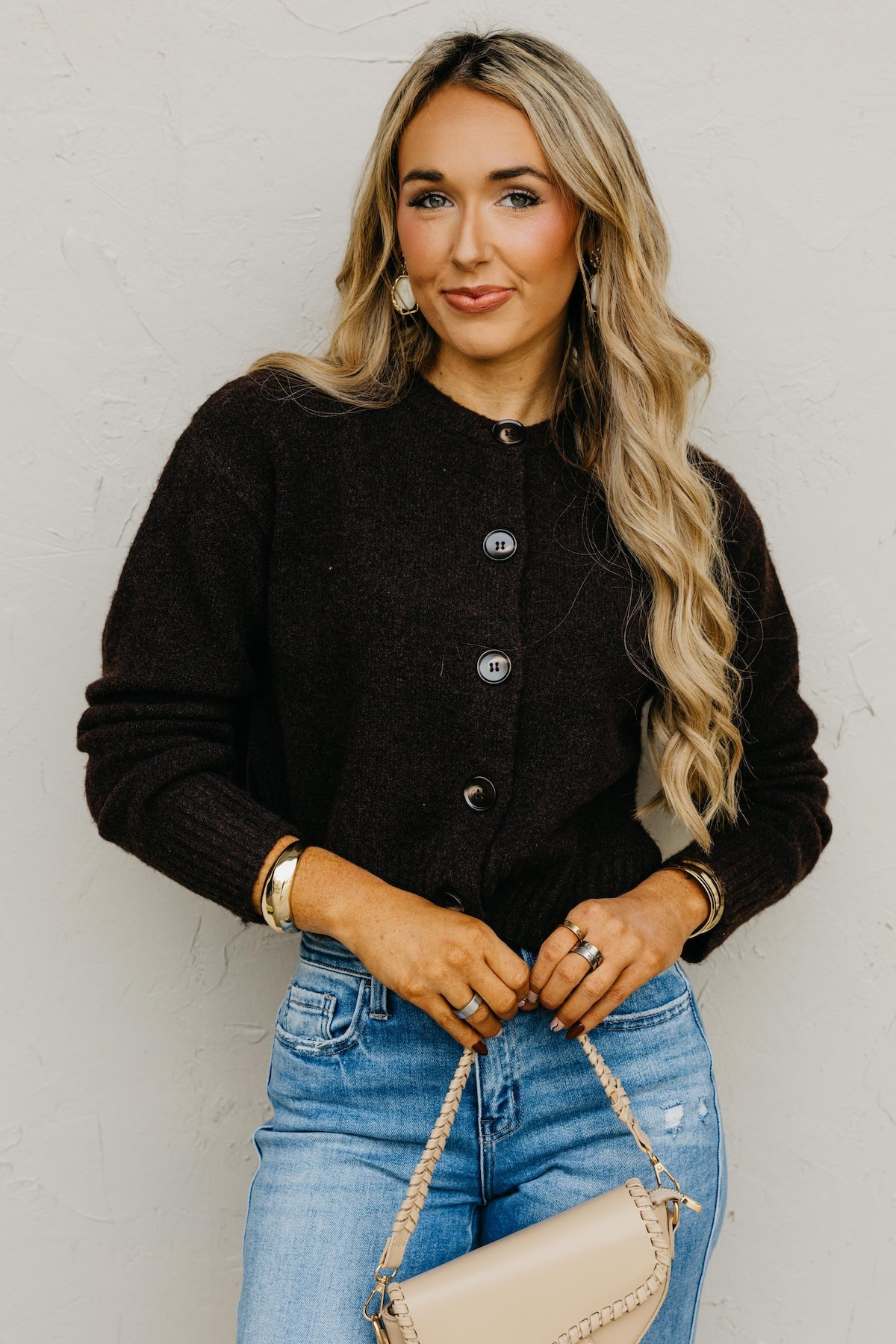 The Wesley Fuzzy Button Cardigan