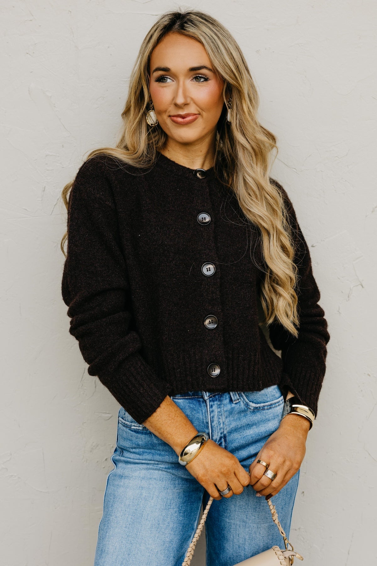 The Wesley Fuzzy Button Cardigan