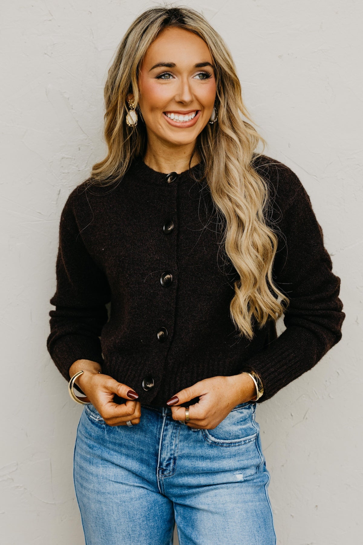 The Wesley Fuzzy Button Cardigan
