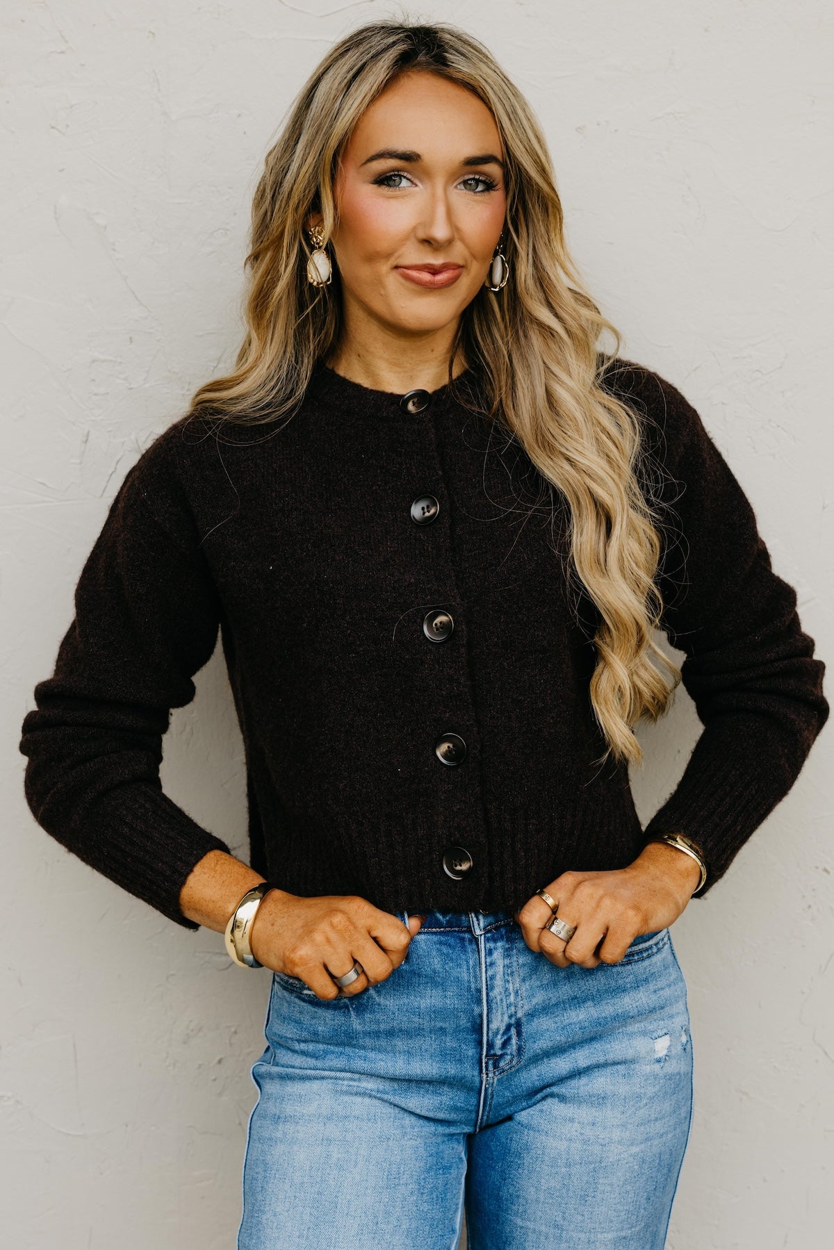 The Wesley Fuzzy Button Cardigan