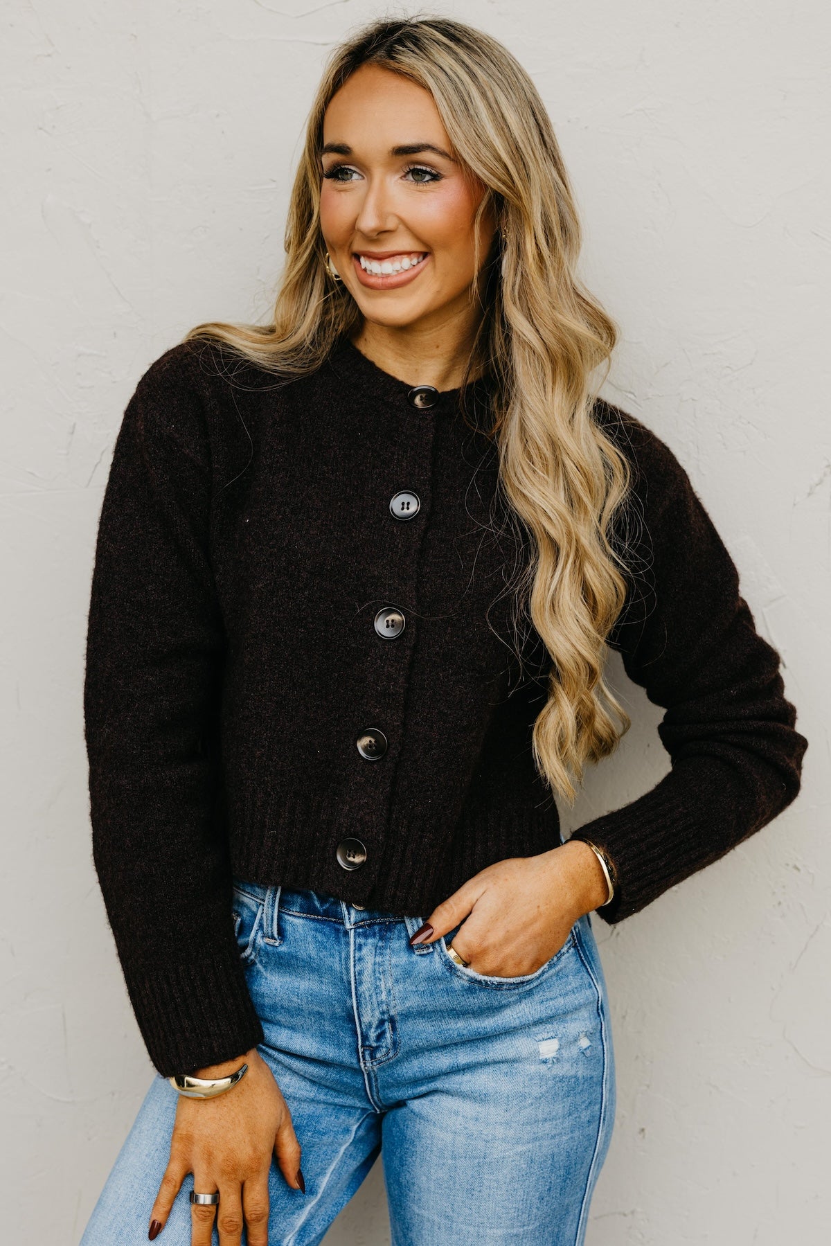 The Wesley Fuzzy Button Cardigan