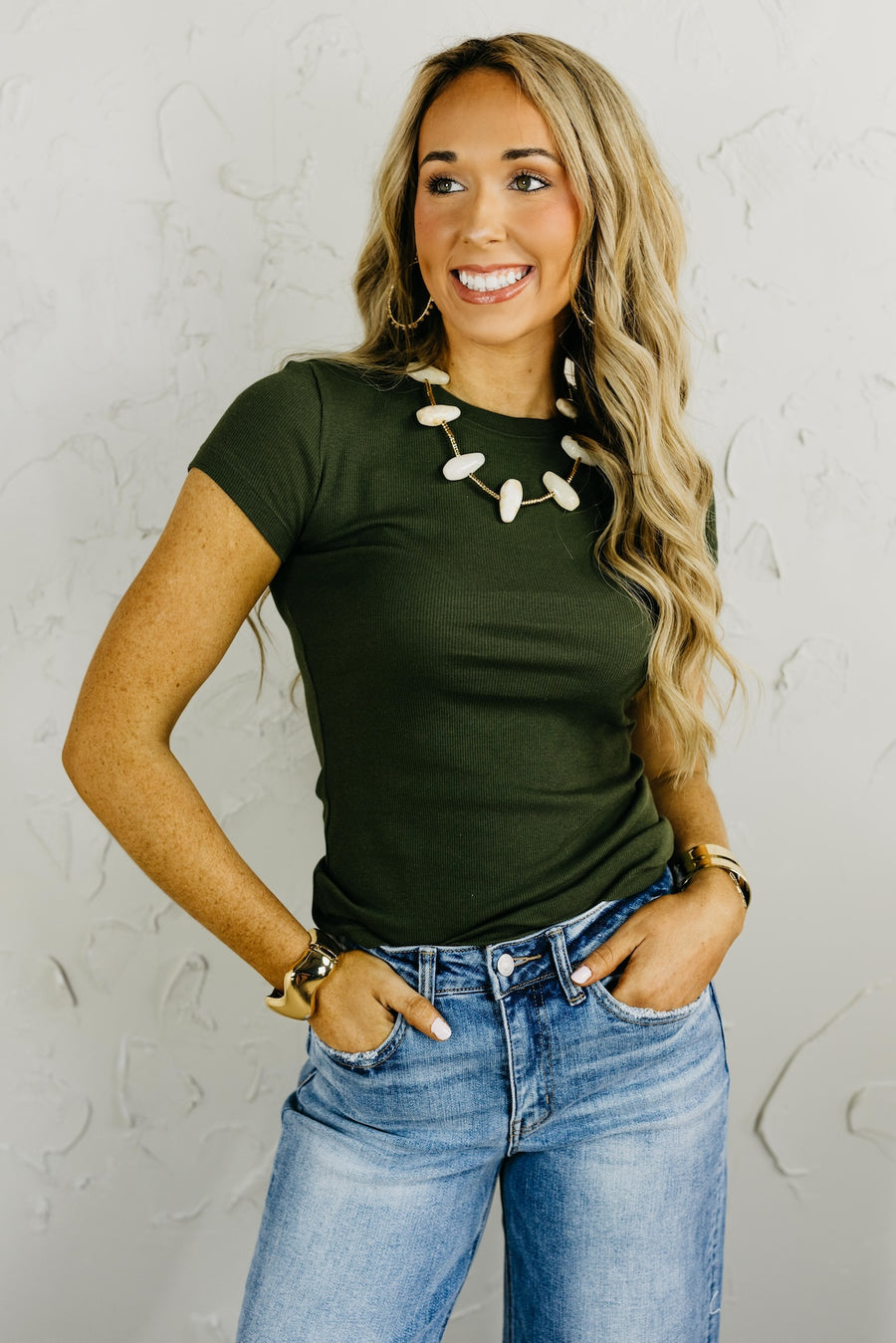 The Essential Short Sleeve Mini Ribbed Tee