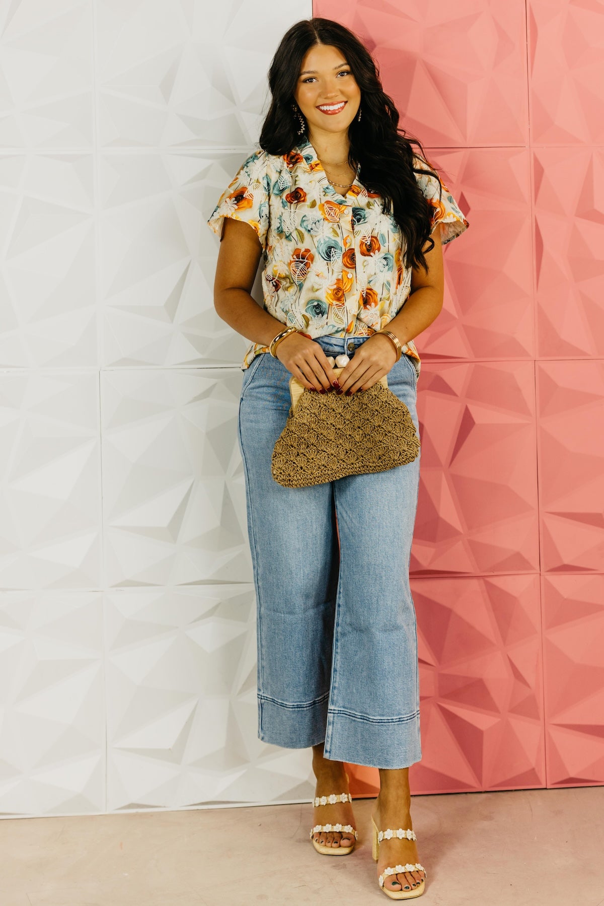 The Neisha Floral Embroidered Print Top