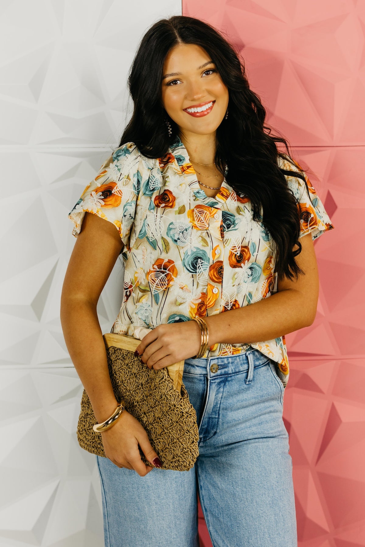The Neisha Floral Embroidered Print Top