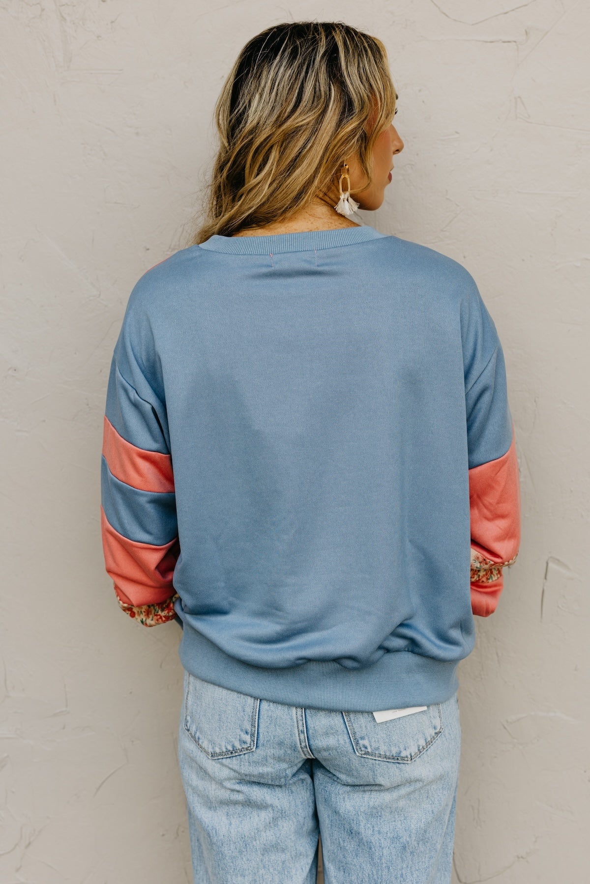 The Perl Floral Mixed Media Sweatshirt
