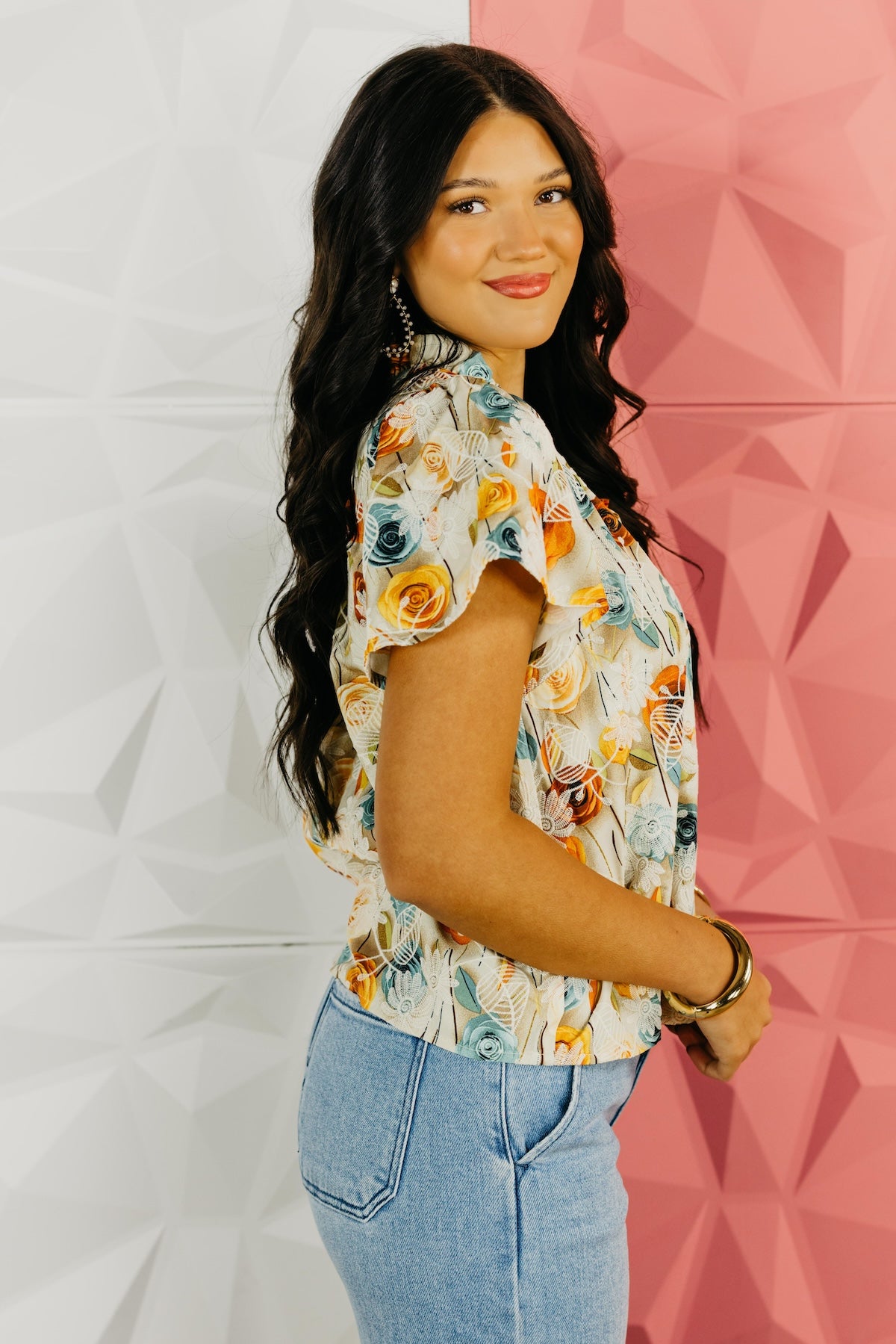 The Neisha Floral Embroidered Print Top