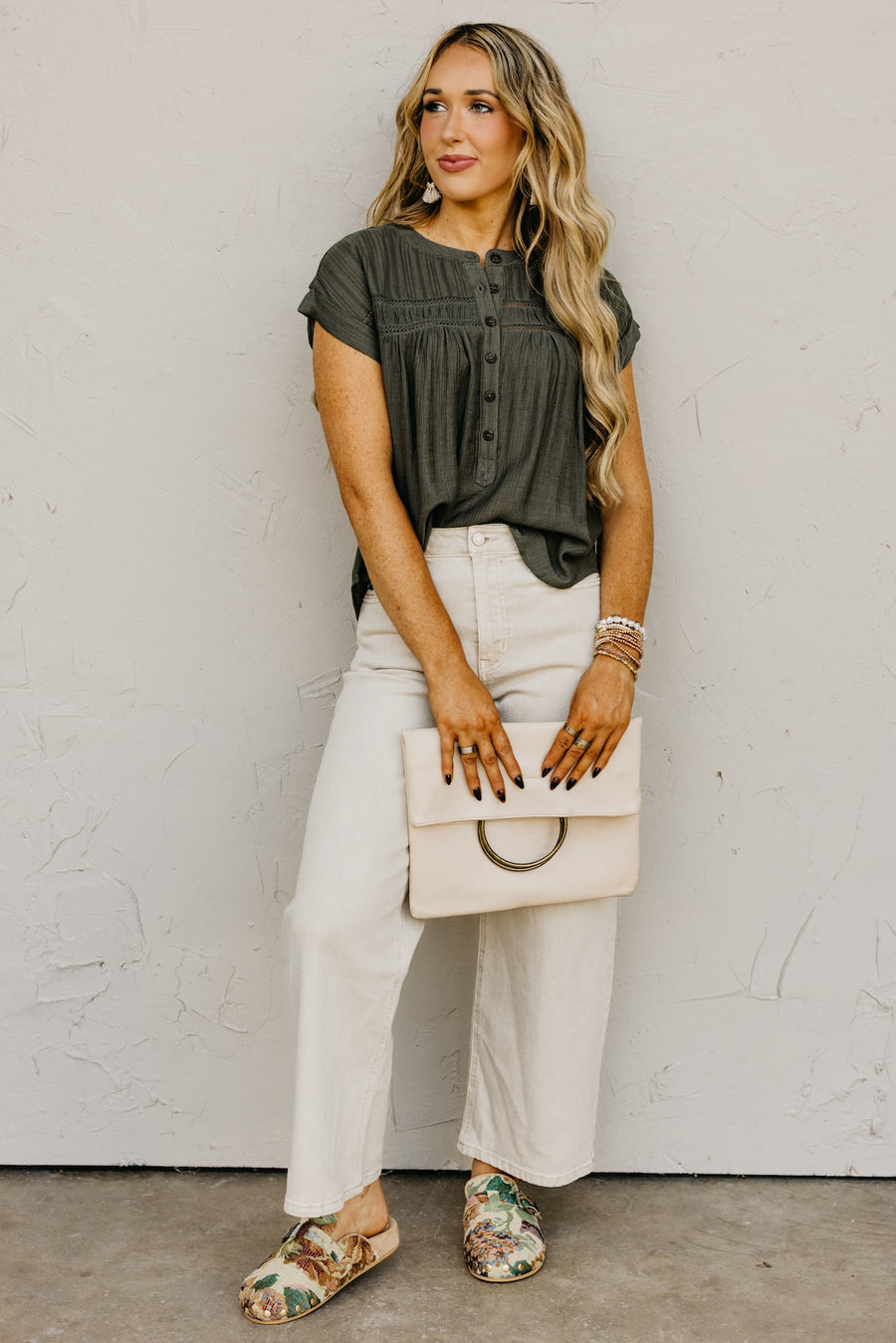 The Amirah Eyelet Trim Top