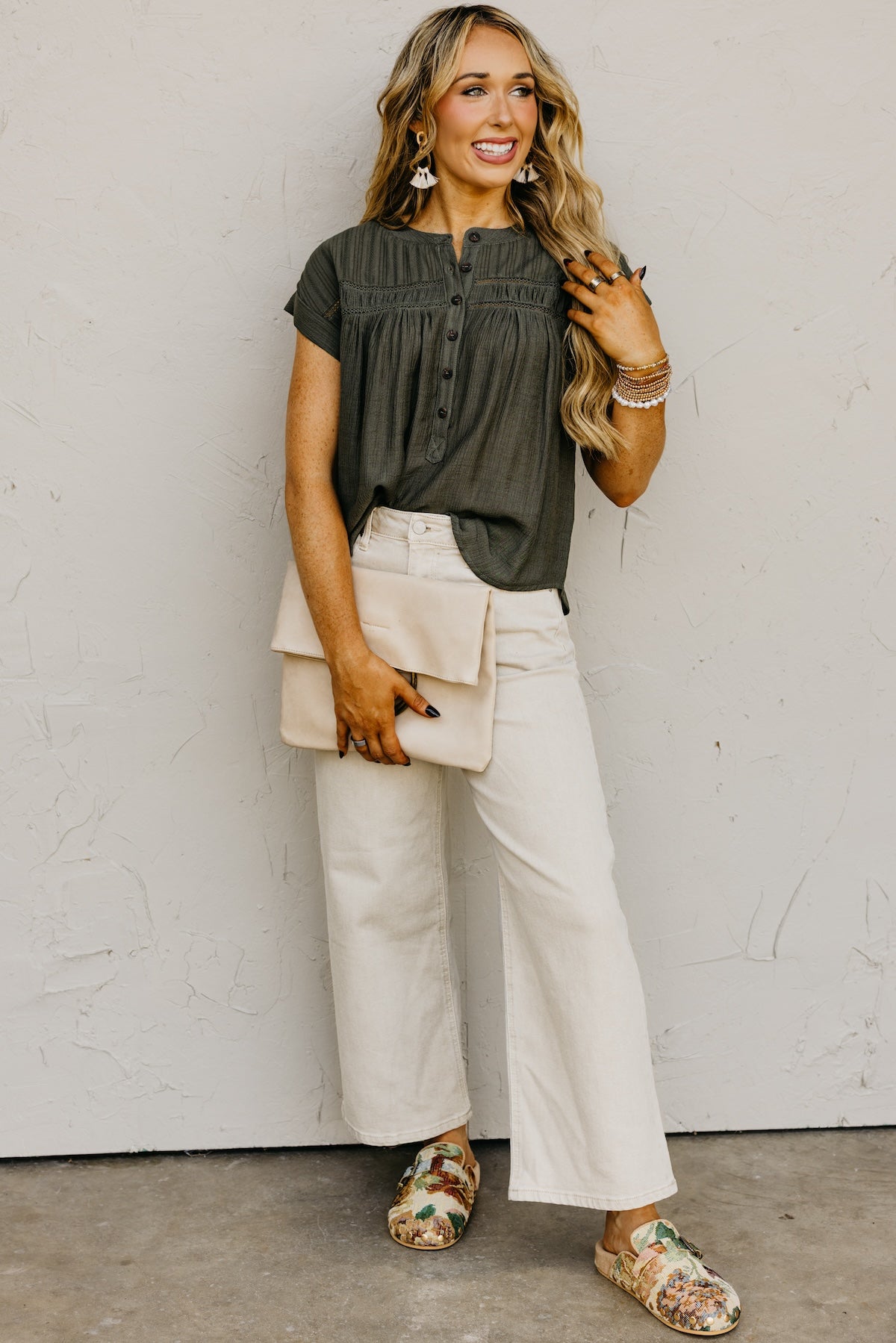 The Amirah Eyelet Trim Top