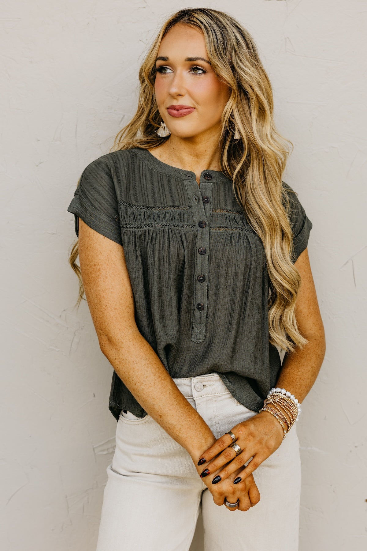 The Amirah Eyelet Trim Top