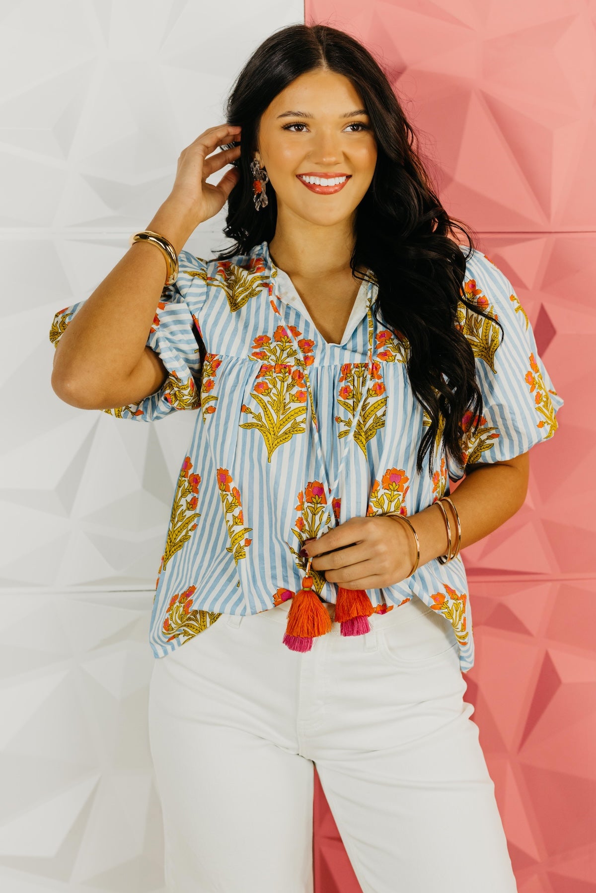 The Hudson Puff Sleeve Floral Top