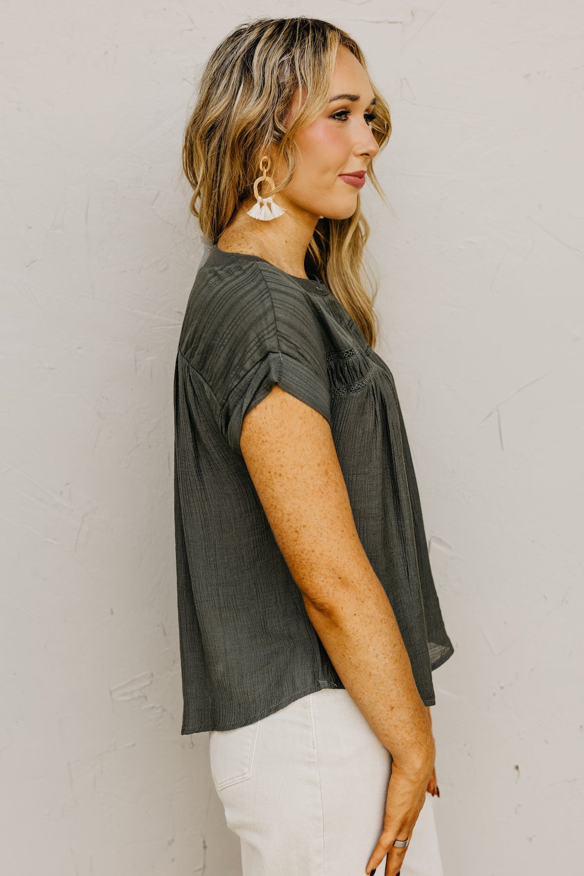 The Amirah Eyelet Trim Top