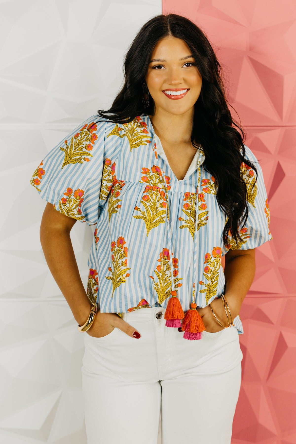 The Hudson Puff Sleeve Floral Top