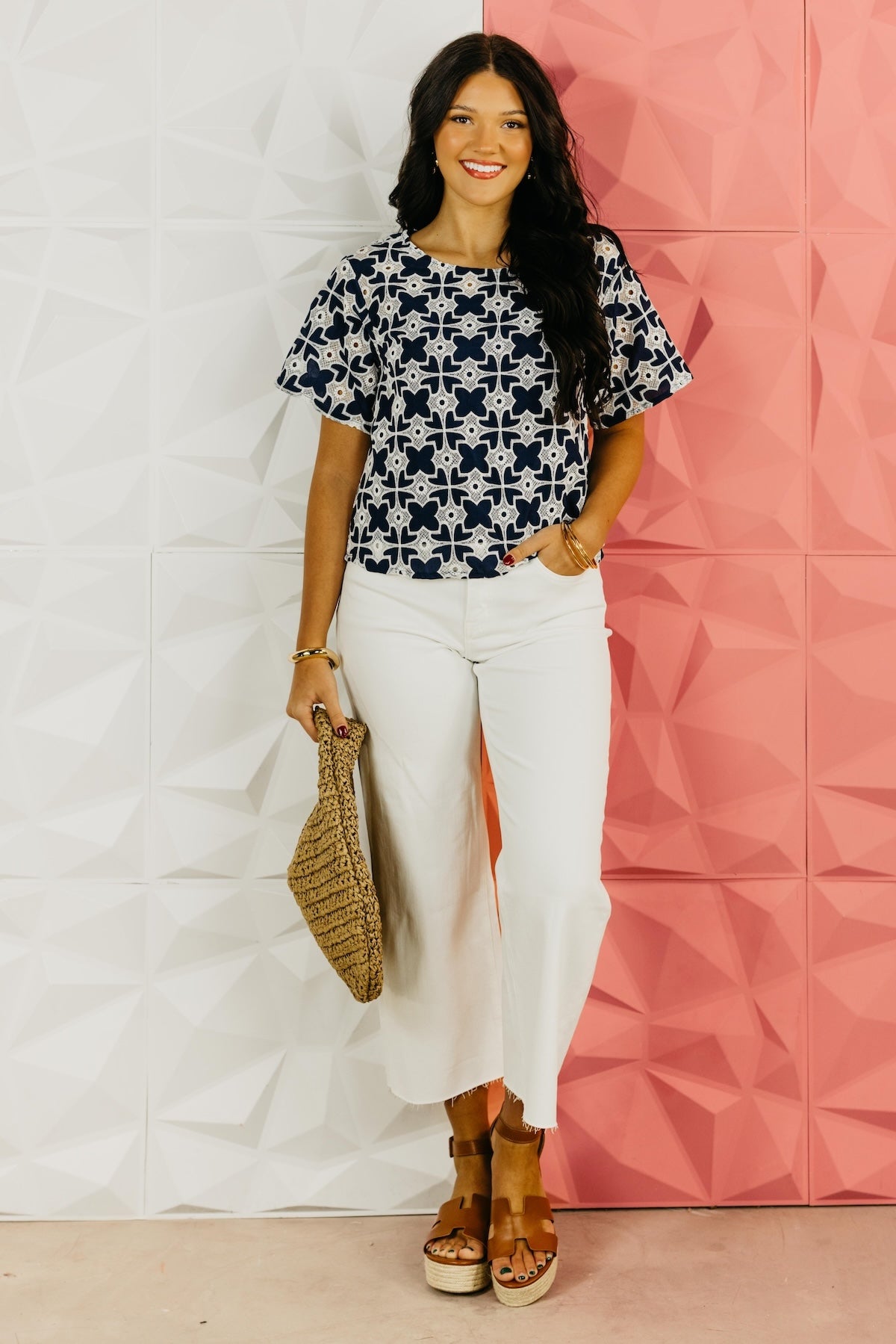 The Brayden Embroidered Eyelet Top