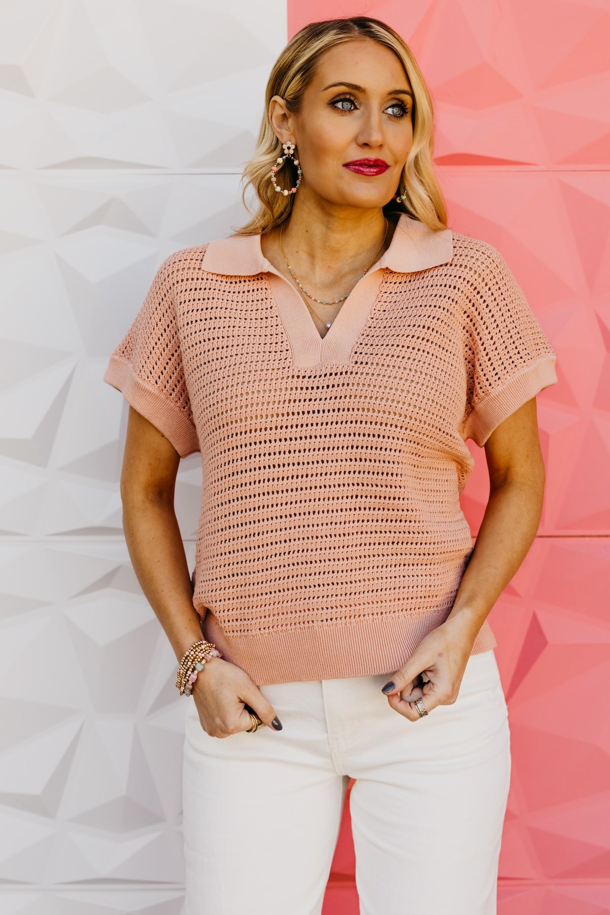 The Helix Open Collar Fishnet Sweater