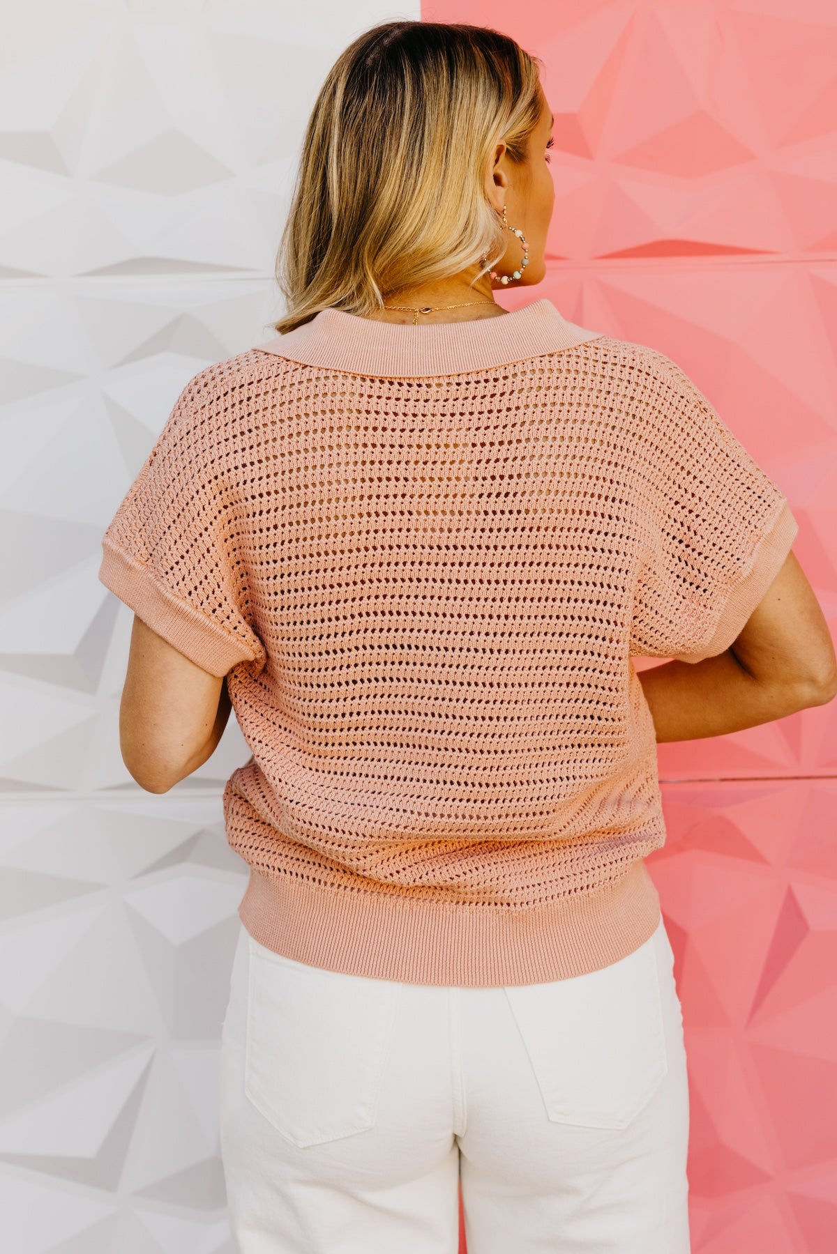 The Helix Open Collar Fishnet Sweater