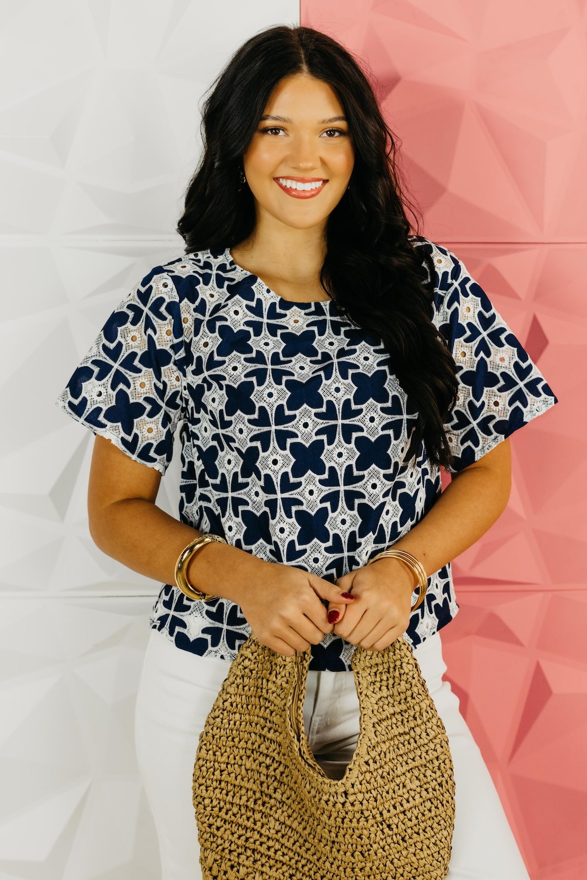 The Brayden Embroidered Eyelet Top