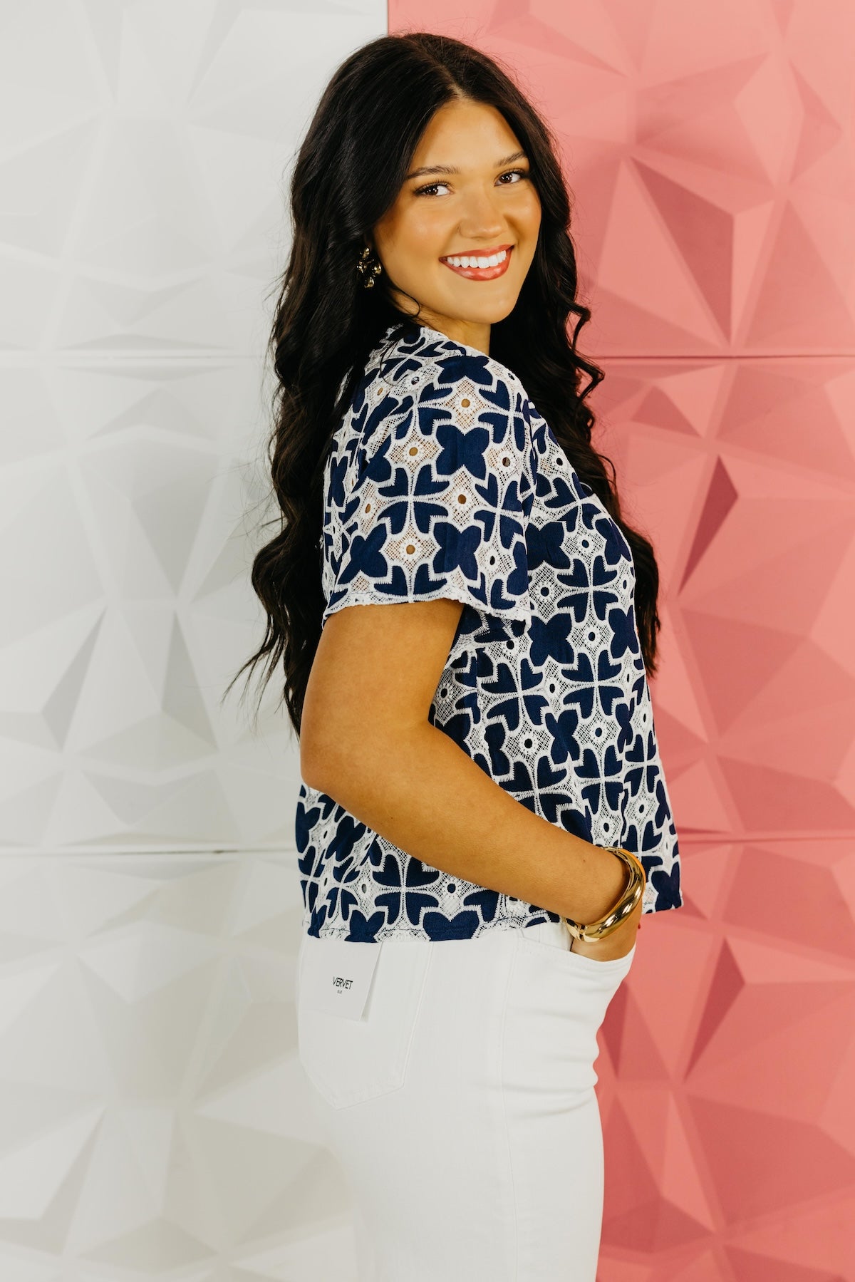 The Brayden Embroidered Eyelet Top