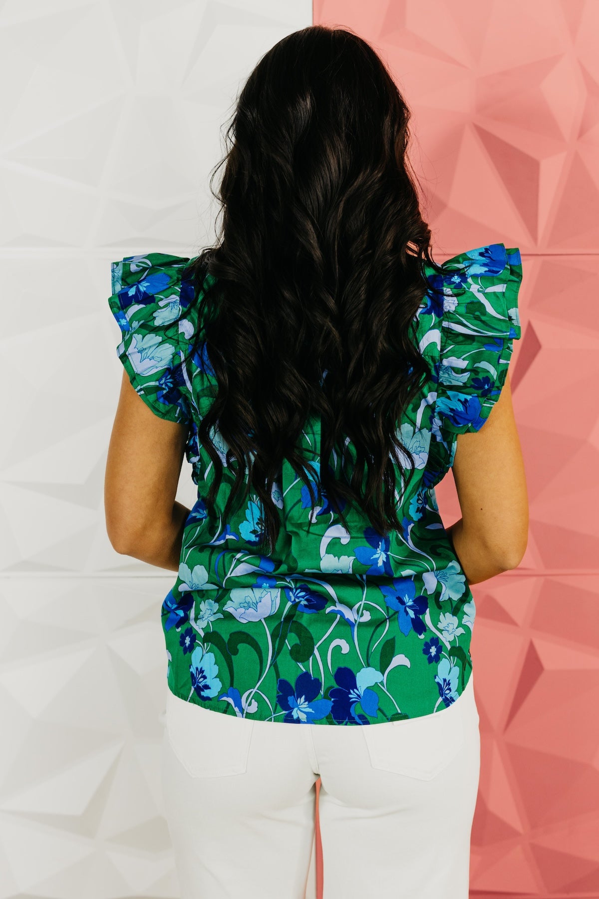 The Austin Floral Ruffle Top