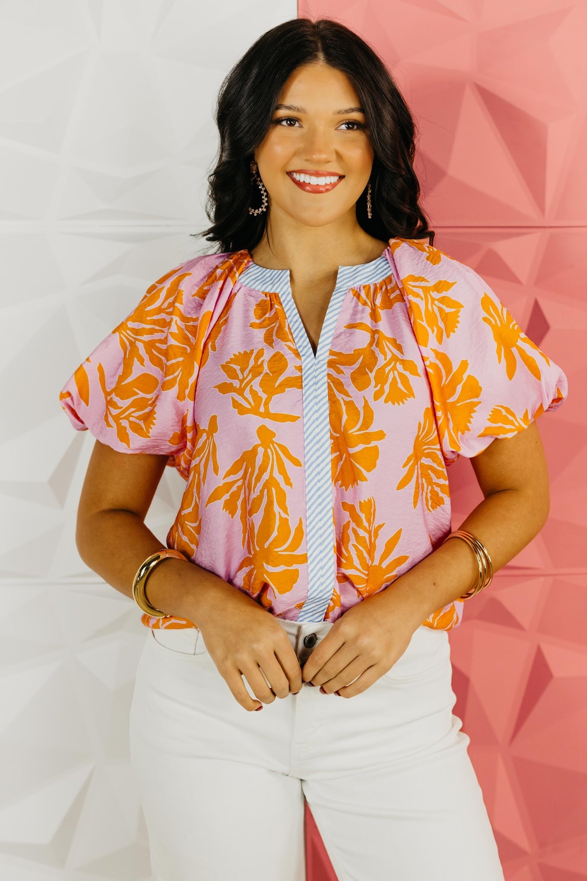 The Nolan Puff Sleeve Floral Top