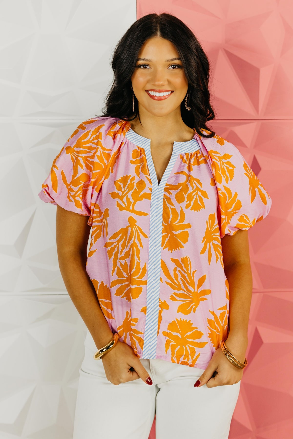 The Nolan Puff Sleeve Floral Top