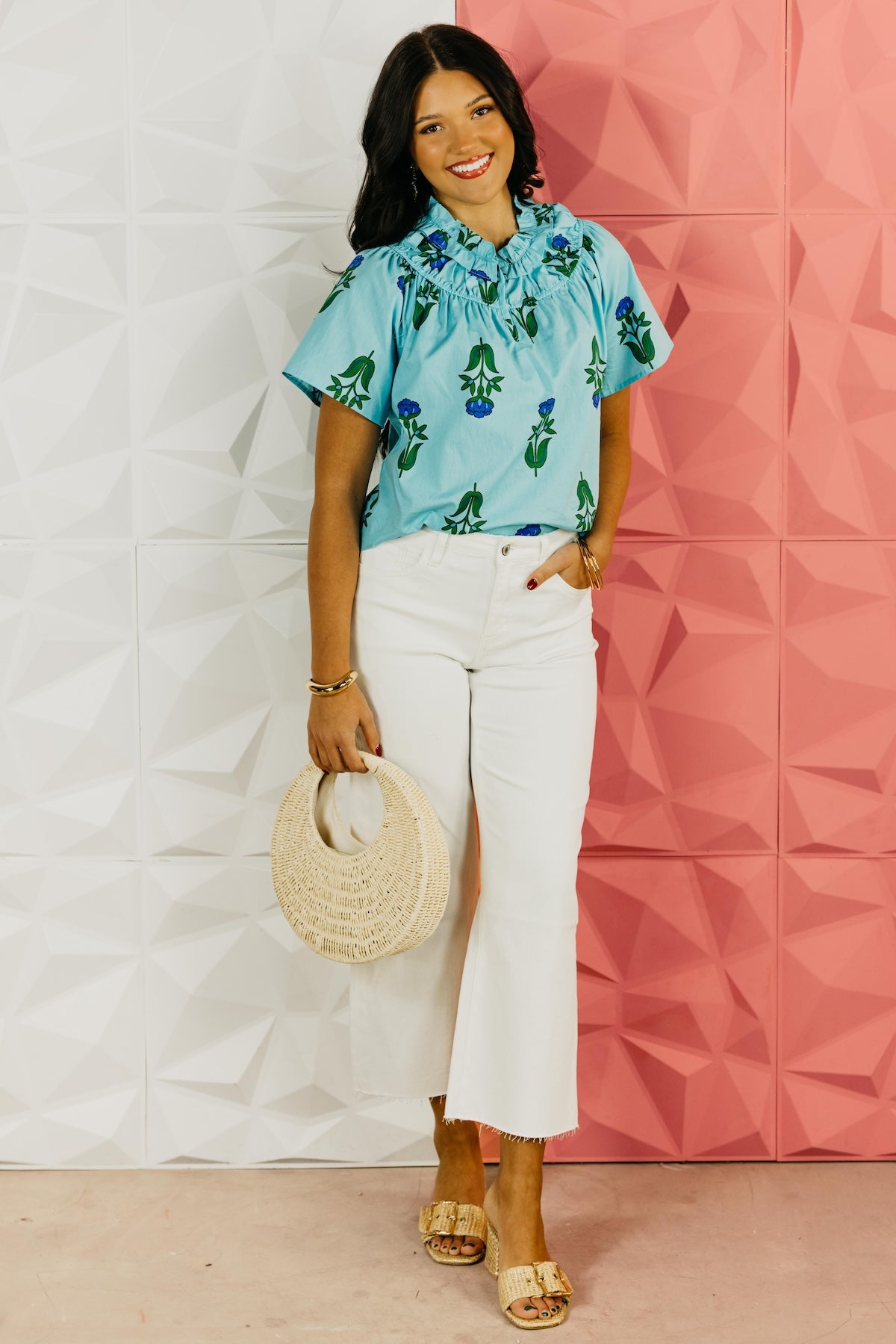 The Quinn Floral Darthy Smocked Top