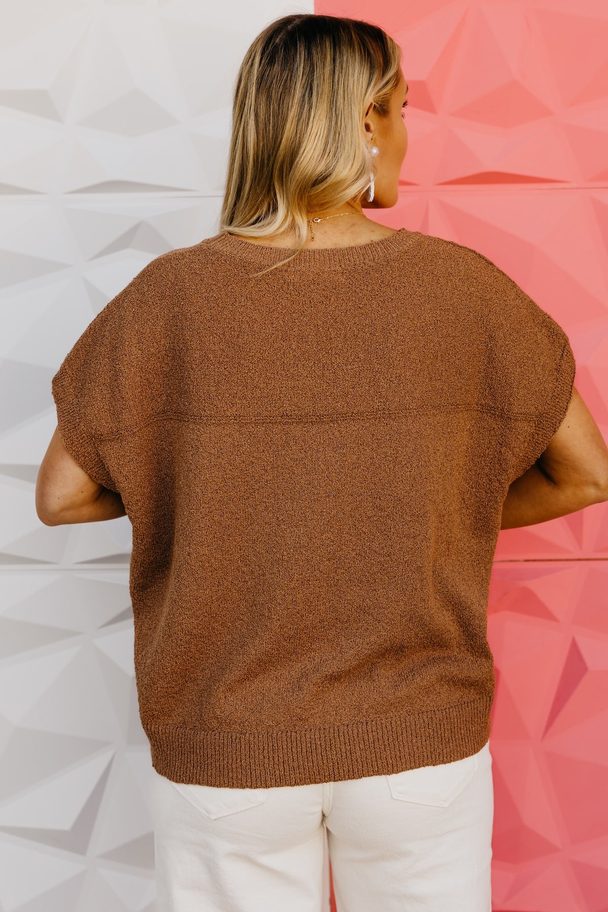 The Selena Textured Cap Sleeve Sweater