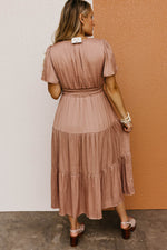 The Raylan Split Neck Tiered Midi Dress