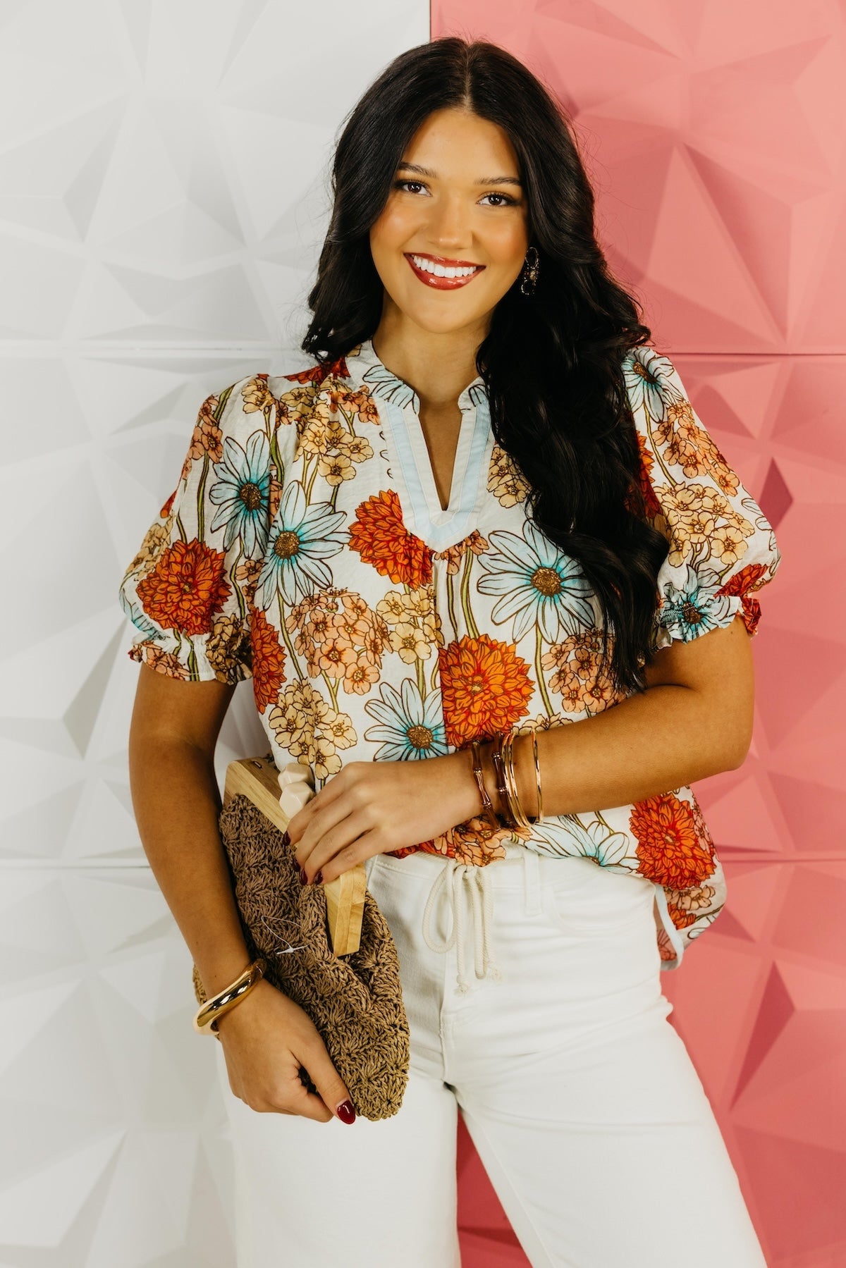 The Hailee Floral Puff Sleeve Blouse