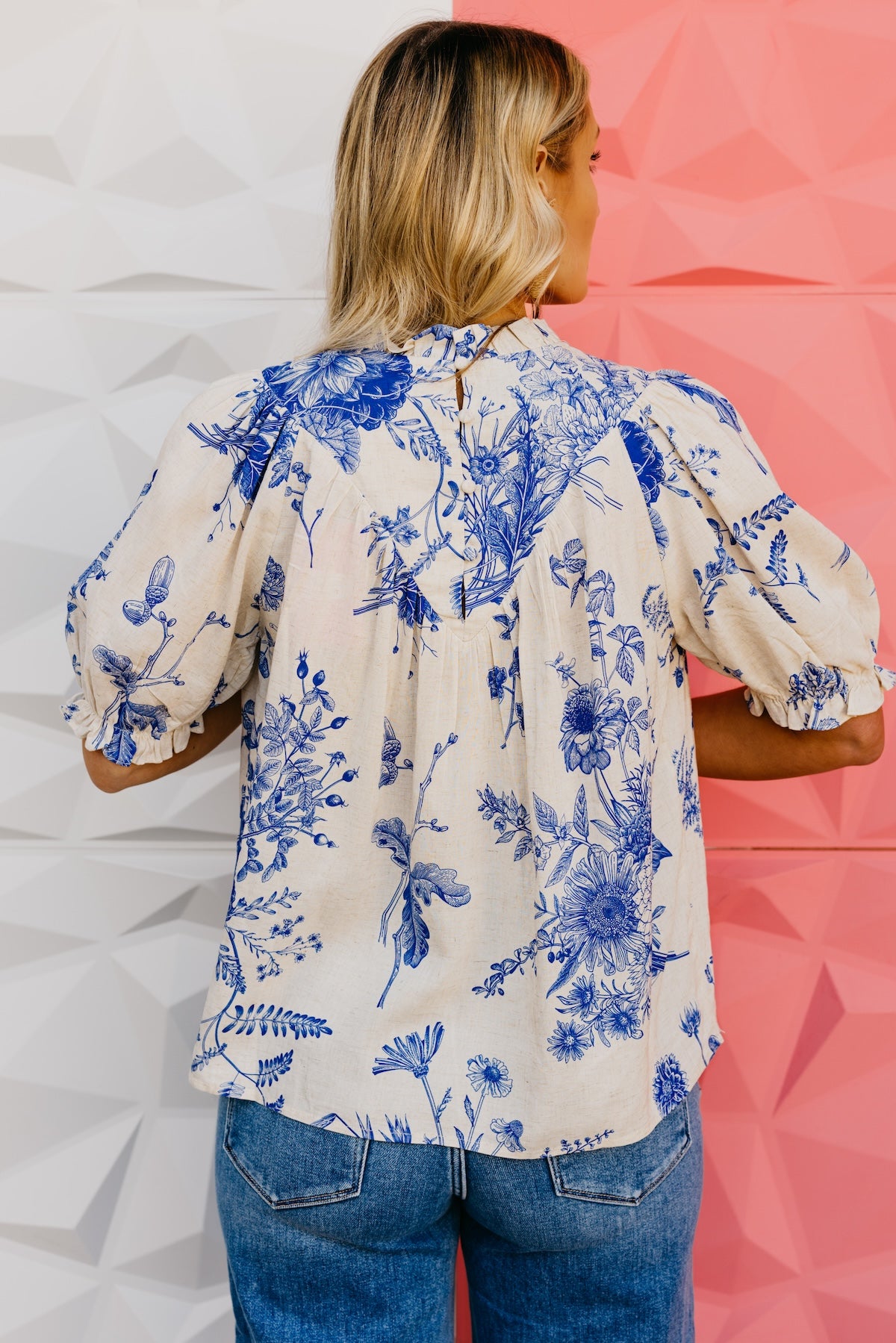 The Ryker Floral Ruffle Trim Top