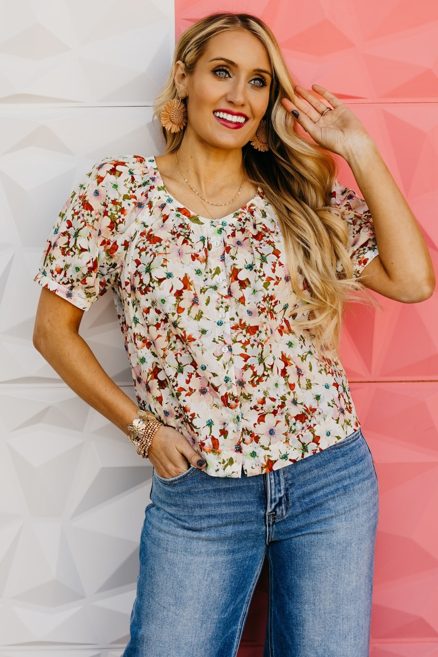 The Ginnie Floral Button-Down Top