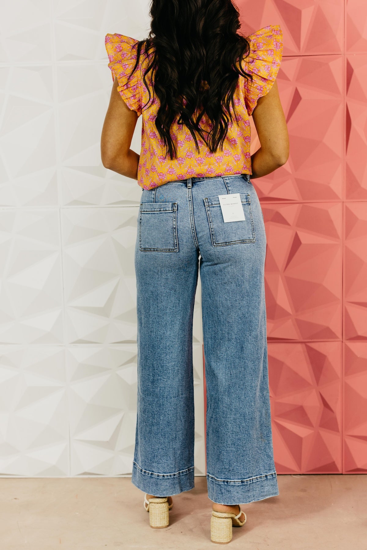 Flying Monkey | Mid Rise Wide With Trouser Hem Denim