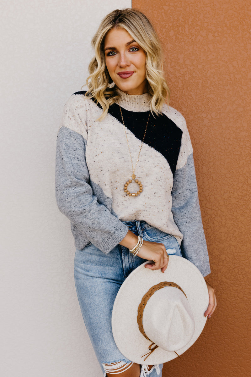 The Karen Funfetti Diagonal Stripe Sweater