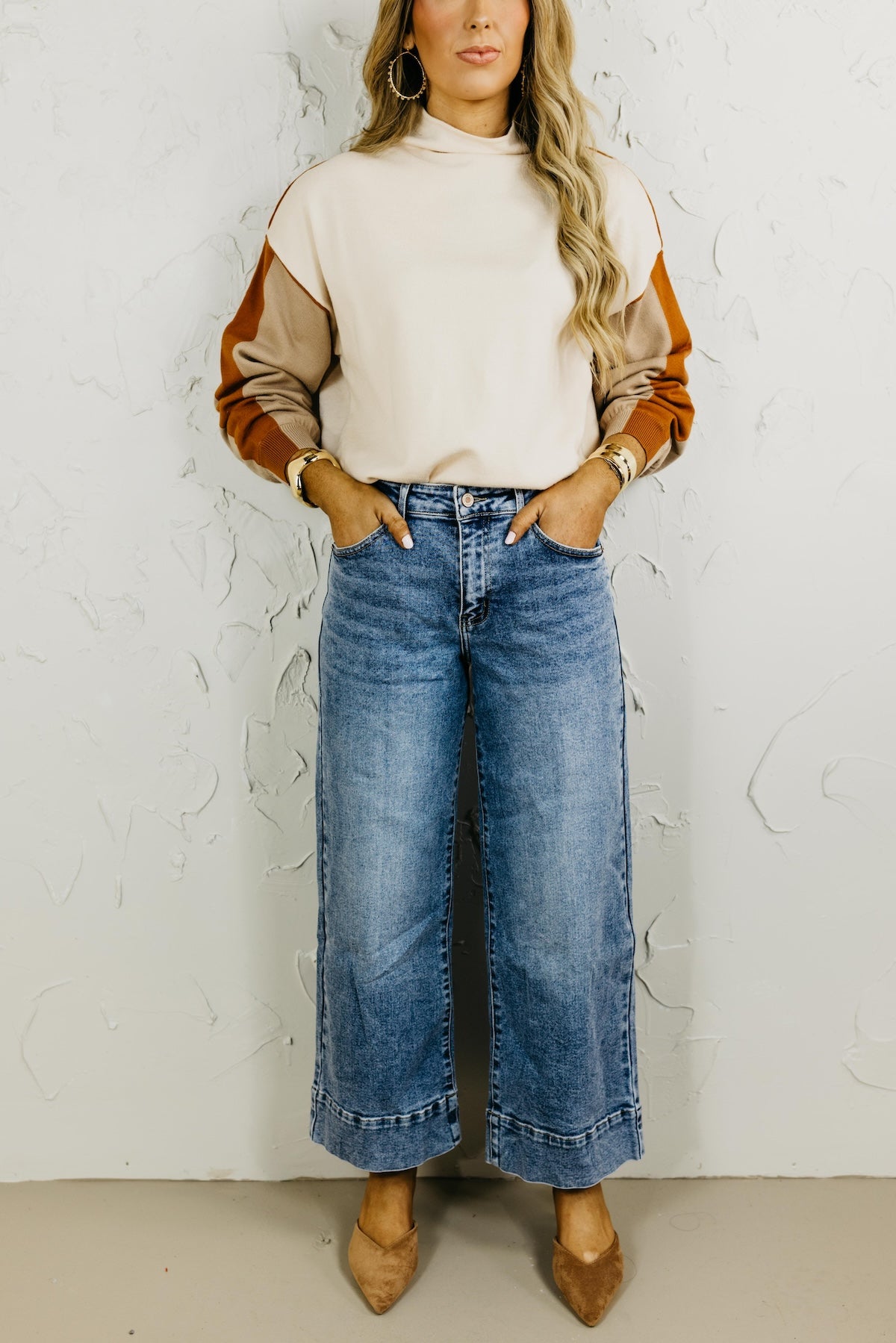 Kan Can Denim | High Rise Crop Wide Leg Denim