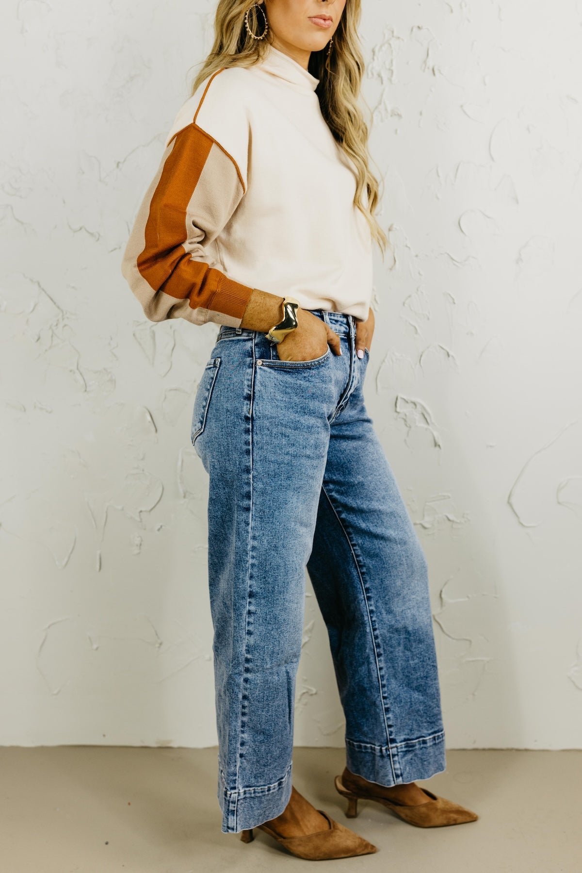 Kan Can Denim | High Rise Crop Wide Leg Denim