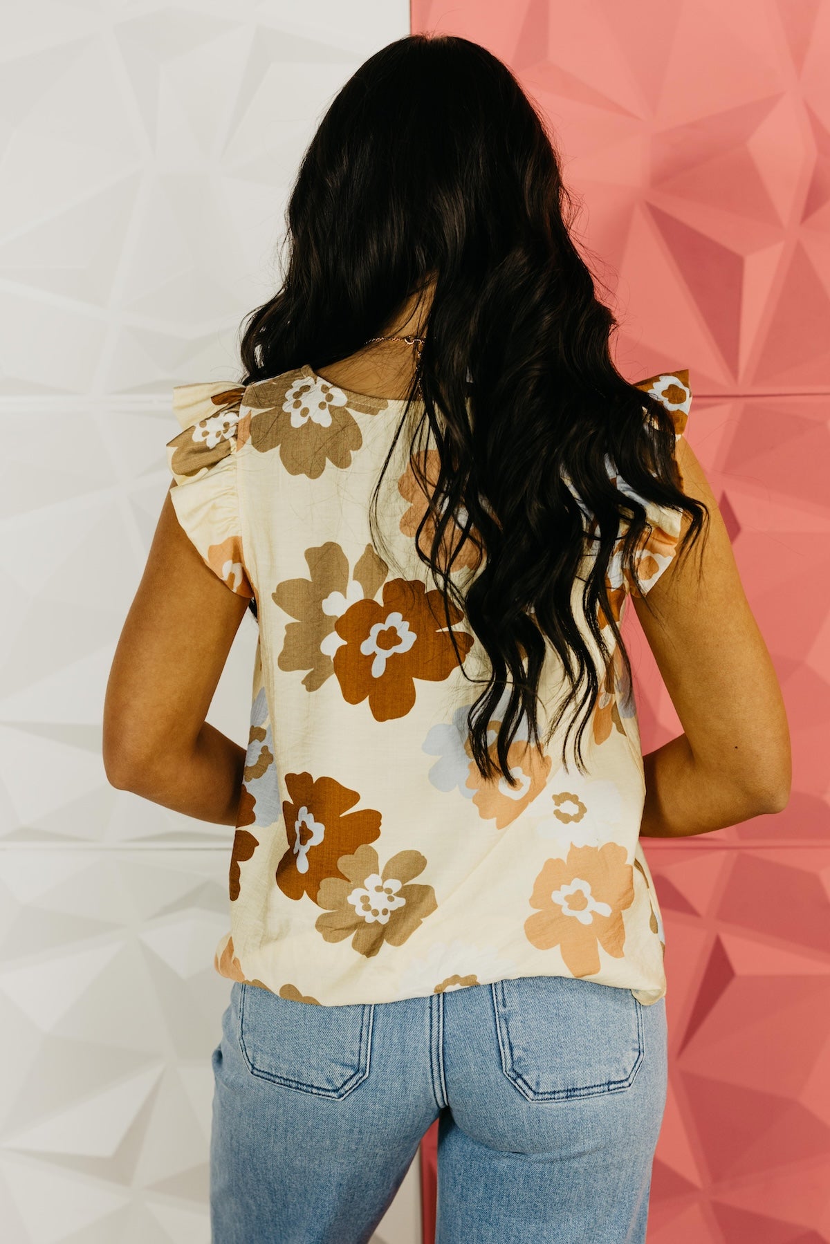 The Sariah Flutter Sleeve Floral Blouse
