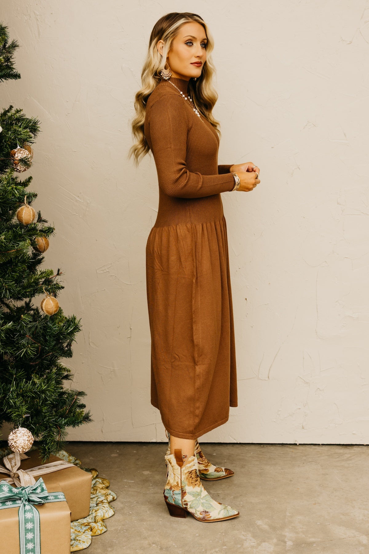 ワンピース andmary Betty layered check dress brown andmary アンドマリー Betty layered check dress andmary Betty