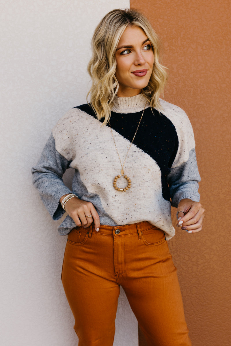 The Karen Funfetti Diagonal Stripe Sweater