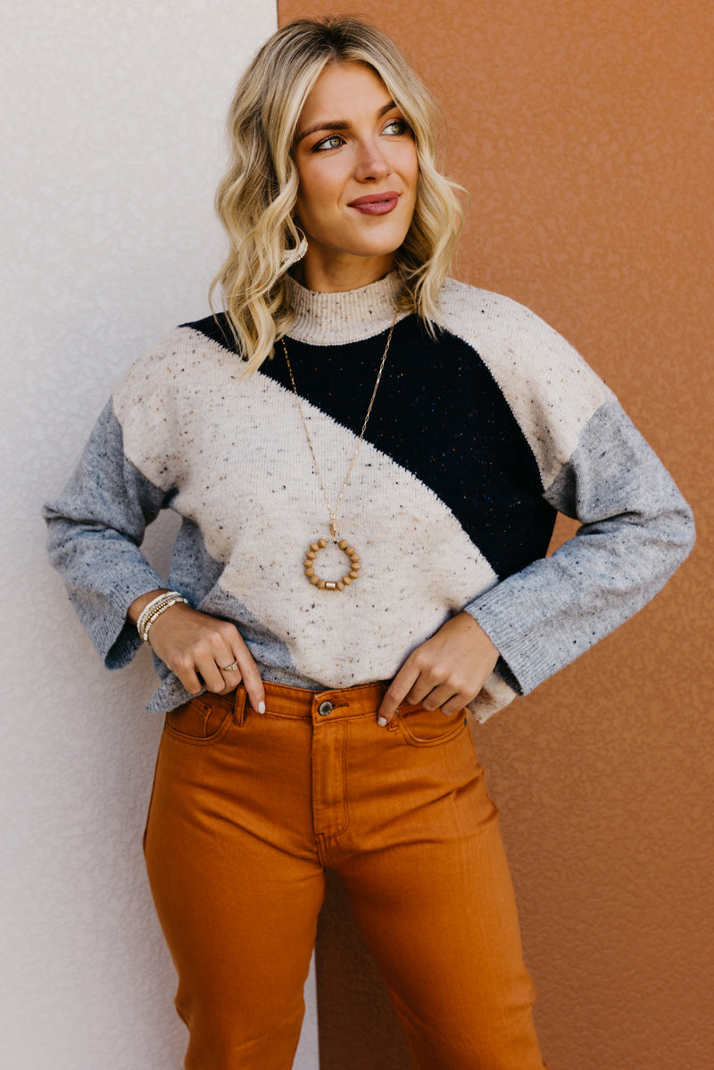 The Karen Funfetti Diagonal Stripe Sweater