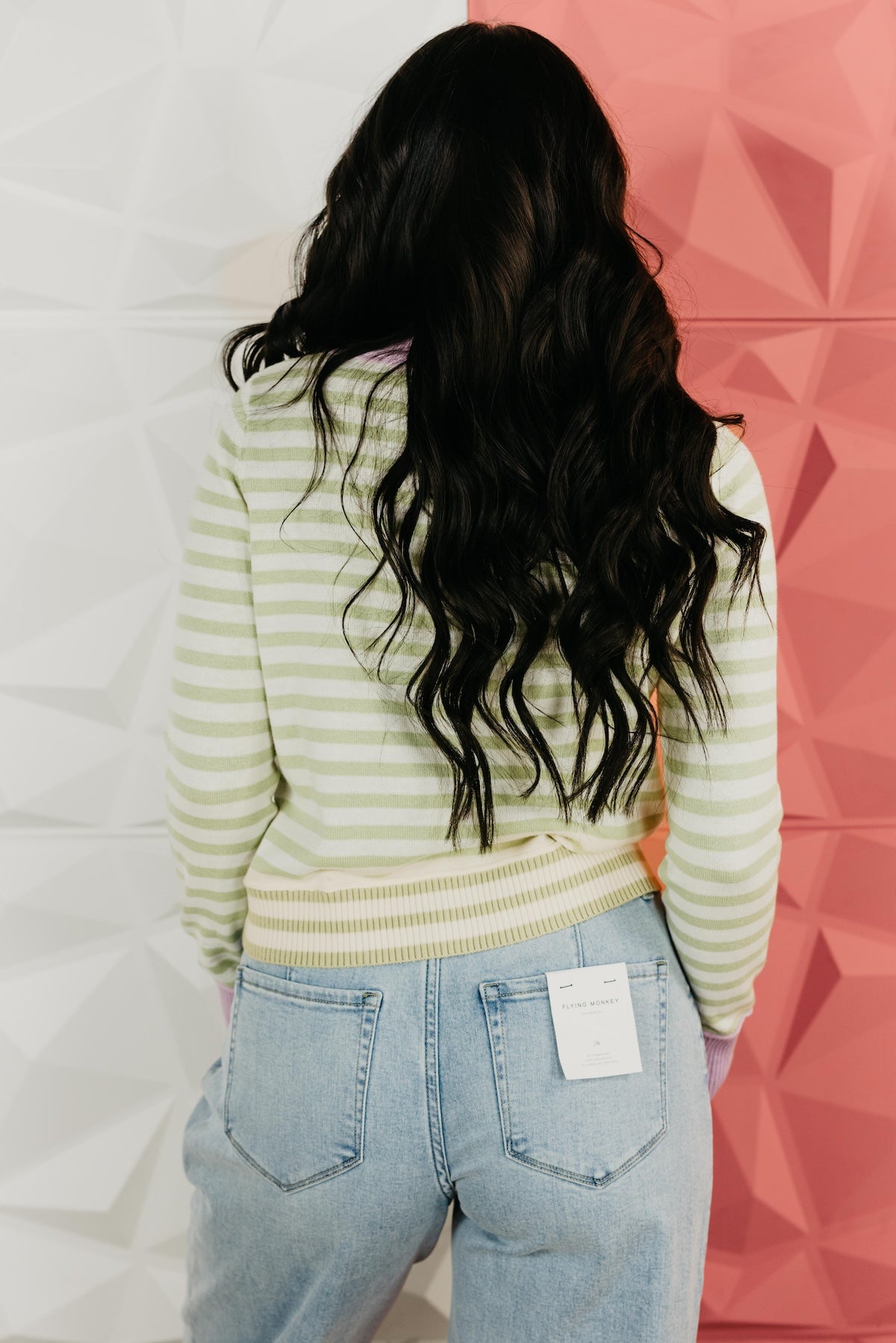 The Easton Stripe Button Boxy Cardigan