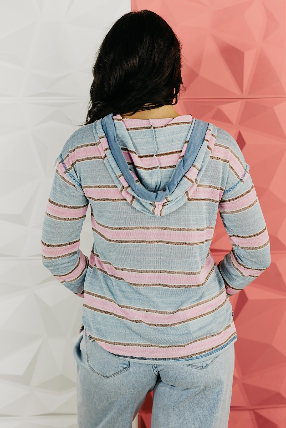 The Ezra Striped Hoodie Top
